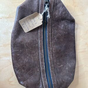 Vintage Clark & Madison Brown Leather Toiletry Bag